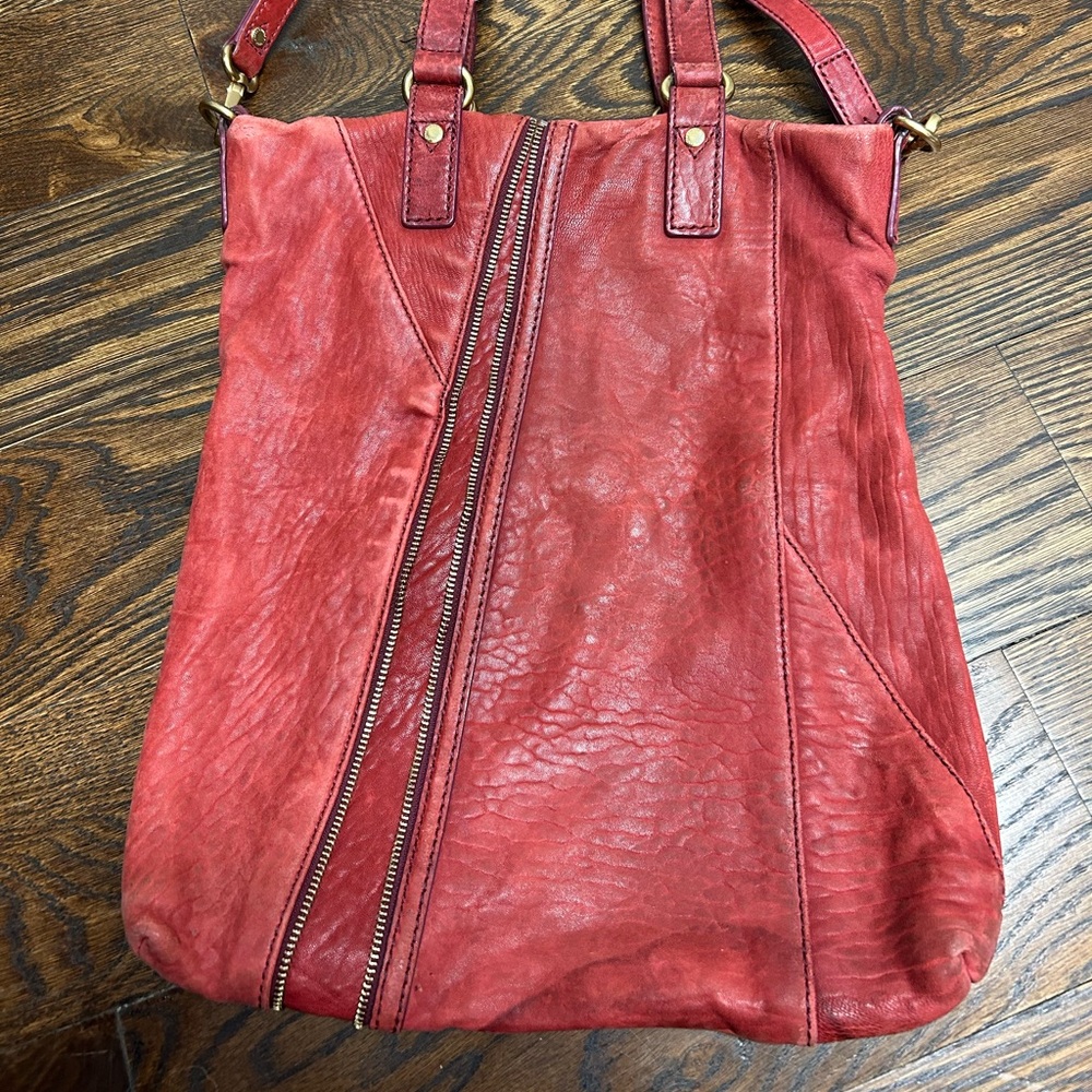 Marc Jacobs Red Croc Embossed Zipper Purse